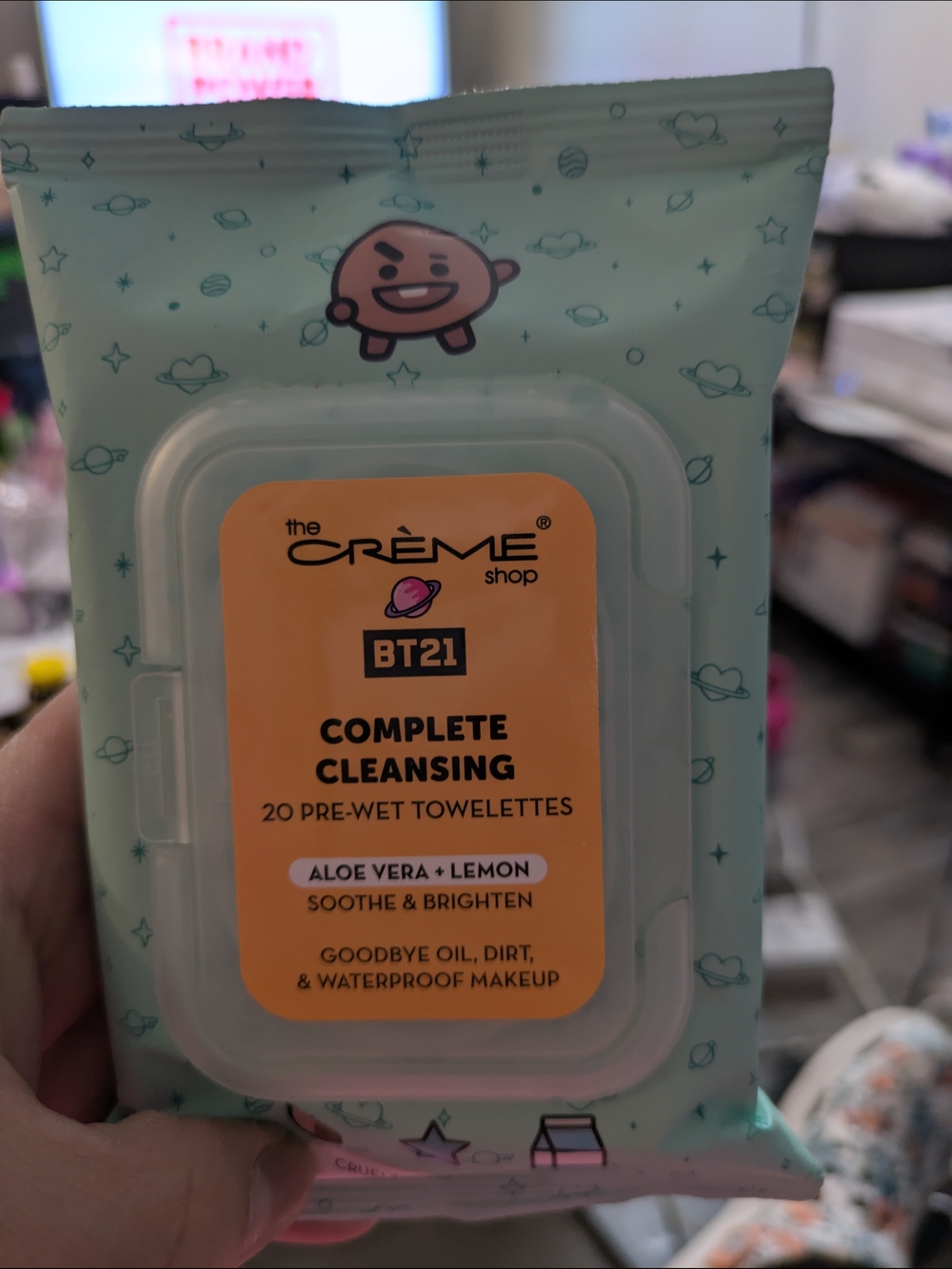 The Crème Shop BT21 Complete Cleansing Towelettes - Mint Green